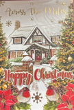 Across The Miles Christmas - Traditional House And Two Trees