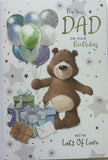 Dad Birthday - Cute Bear Holding Balloons