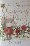 Niece Christmas - Cute Bear And Flowers