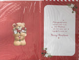 Open Christmas - Cute Bear And Flowers