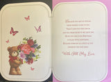 One I Love Birthday -Large Cute bear and flowers