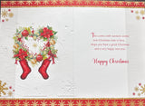 Two Special People Christmas - Traditional Wreath And Red Stockings