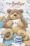Brother Birthday - Cute Bear And Envelope