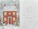 First Christmas In Your New Home - Traditional House And Snowman