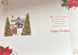 Across The Miles Christmas - Traditional House And Two Trees