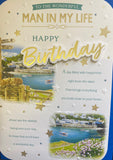 Large Birthday Card - Man In My Life Traditional Water