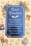 Great Grandson Christmas - Traditional Deer And Gift Boxes