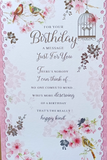 Open Female Birthday - Traditional Birdcage Words