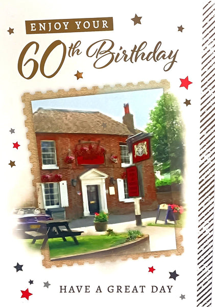 60 Birthday Male - Pub With Red Sign
