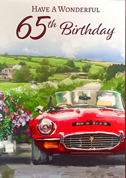 65 Birthday Male - Red Classic Car