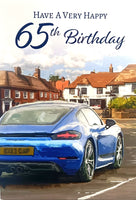 65 Birthday Male - Blue Car