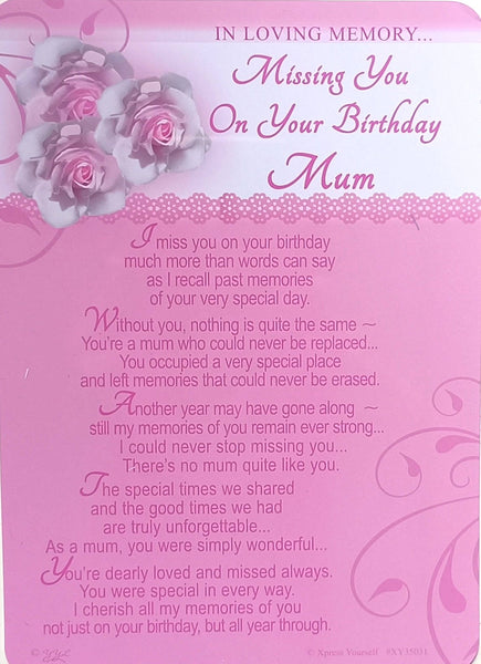 Grave Card Mum Birthday