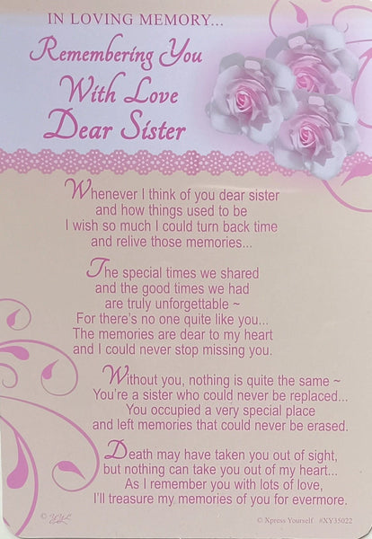 Grave Card Sister With Love