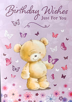 Open Female Birthday - Cute Lilac Butterflies