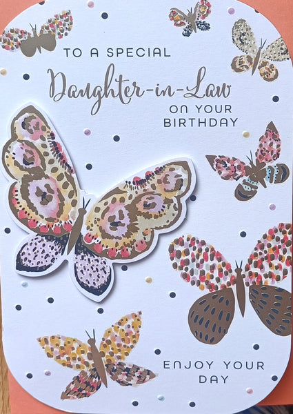 Daughter In Law Birthday - Orange & Gold Butterflies