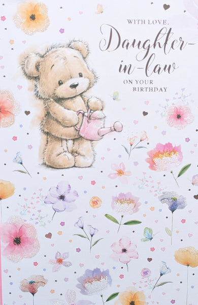 Daughter In Law Birthday - Cute Bear With Watering Can