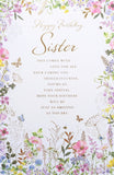Sister Birthday - Traditional Flowery Border