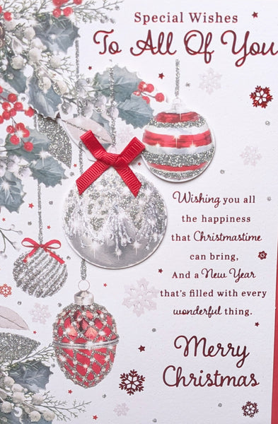 To All Of You Christmas - Traditional Baubles & Words
