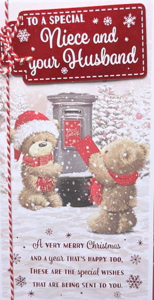 Niece & Husband Christmas - Slim Cute Postbox