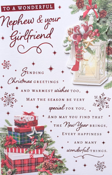 Nephew & Girlfriend Christmas - Lantern & Words