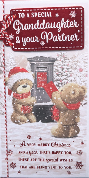 Granddaughter & Partner Christmas - Slim Cute Postbox