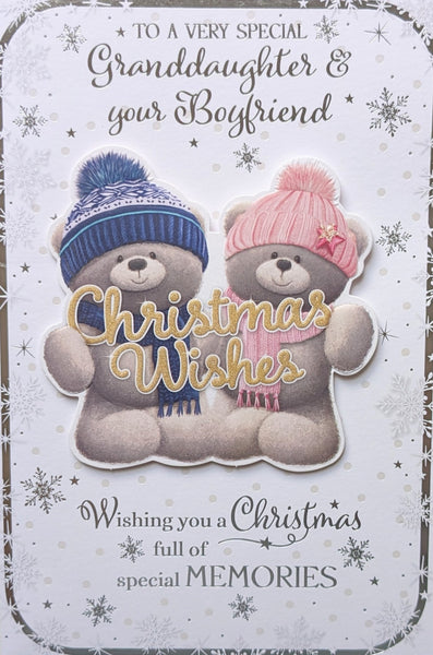 Granddaughter & Boyfriend Christmas - Cute 2 Grey Bears