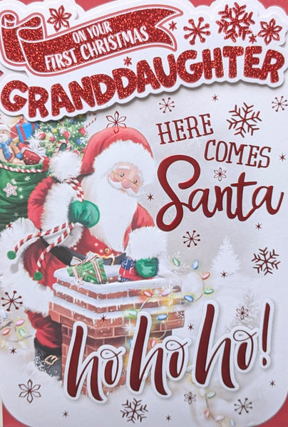 Granddaughter’s 1st Christmas - Platinum Santa In Chimney