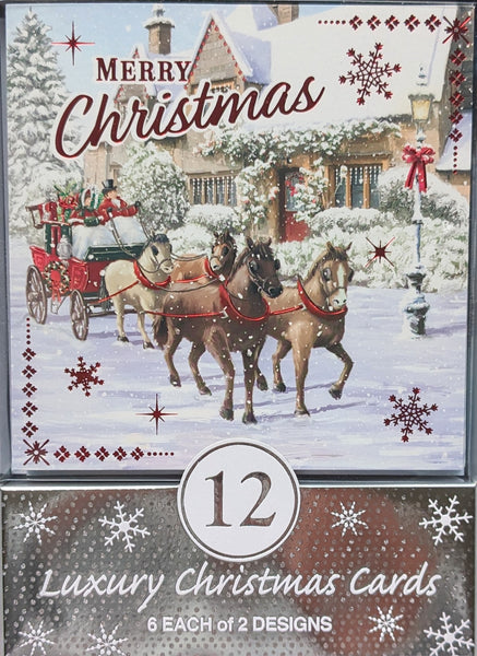 12 Pack Of Christmas Cards - Stagecoach