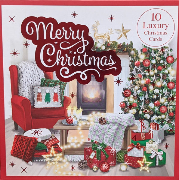 Box Of 10 Christmas Cards - Living Room