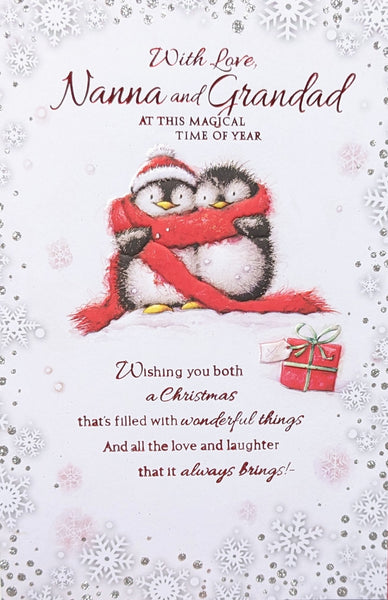 Nanna & Grandad Christmas - Cute penguin words