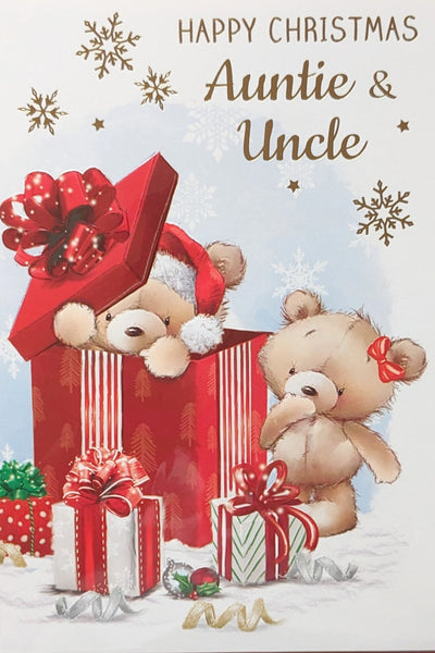 Auntie & Uncle Christmas - Cute Red Box Happy