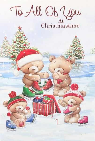 To All Of You Christmas - Cute Bears With Red Box