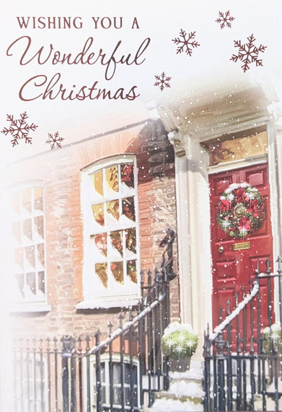 Open Christmas - Traditional Red Door & Steps