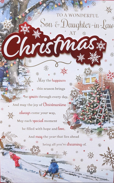 Son & Daughter In Law Christmas - Large 8 Page Traditional Words