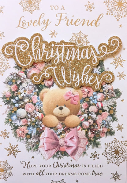 Friend Christmas - Large Cute Pink Wreath