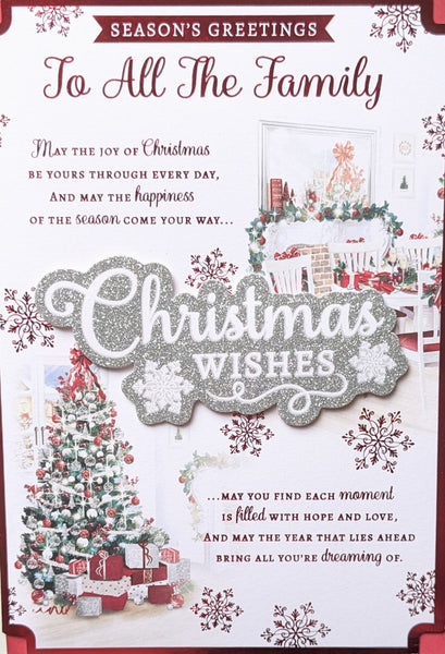 To All The Family Christmas - Large Traditional Wishes
