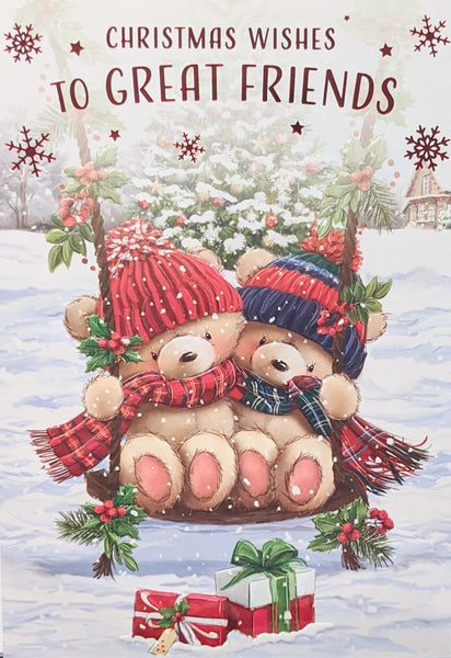 Friends Christmas - Cute Bears On Swing