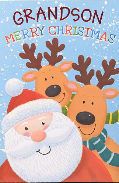 Grandson Christmas - Santa & Reindeer