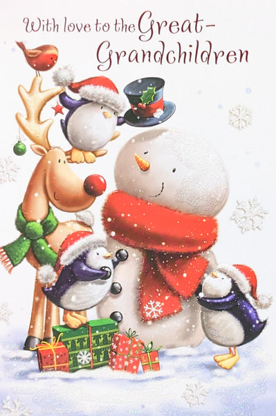 Great Grandchildren Christmas - Snowman & Penguins
