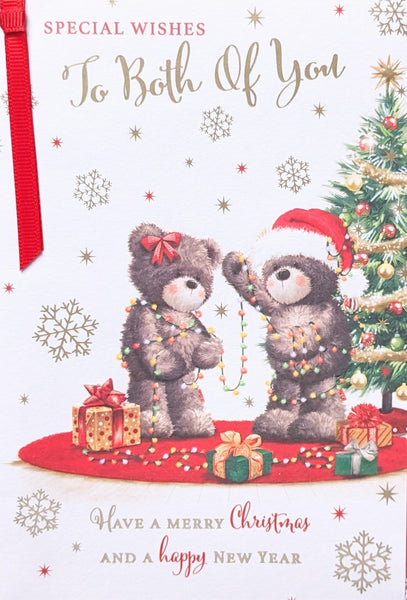 To Both Of You Christmas - Cute Bears With Lights