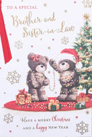 Brother & Sister In Law Christmas - Cute Bears With Lights