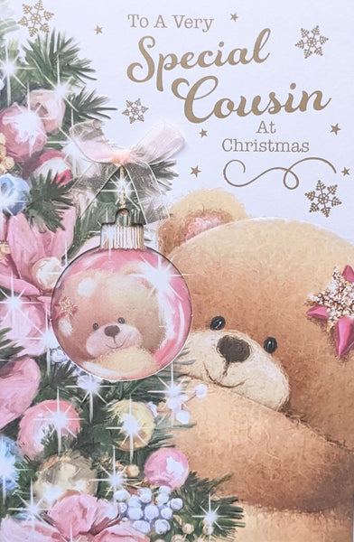Cousin Christmas - Cute Pink Bauble