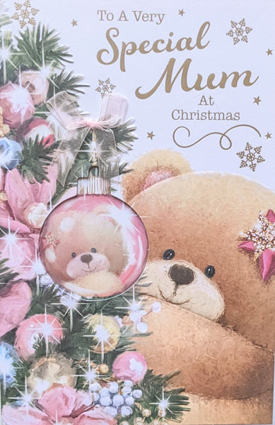 Mum Christmas - Cute Pink Bauble