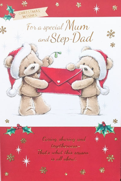 Mum & Step - Dad Christmas - Cute Envelope