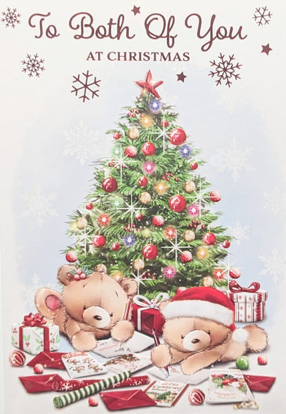 To Both Of You Christmas - Cute Bears Writing Cards