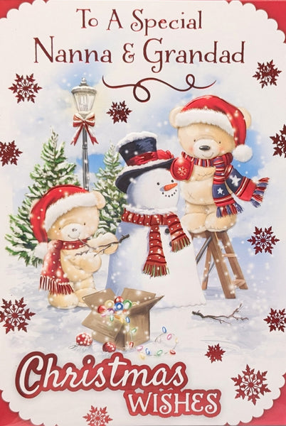 Nanna & Grandad Christmas - Cute Snowman Wishes