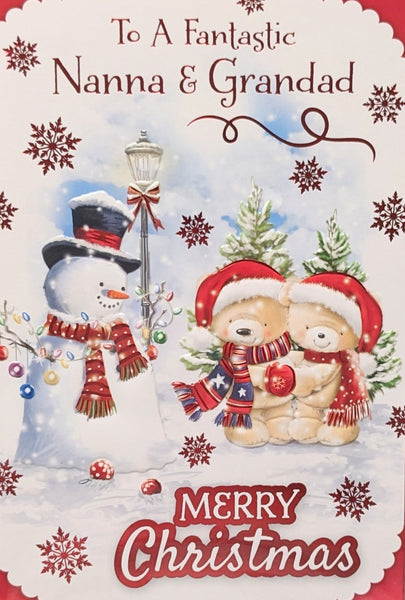 Nanna & Grandad Christmas - Cute Snowman Merry