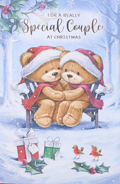 Special Couple Christmas - Cute Bears On Bench