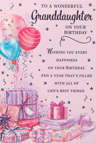 Granddaughter Birthday - Balloons & Gifts Wonderful