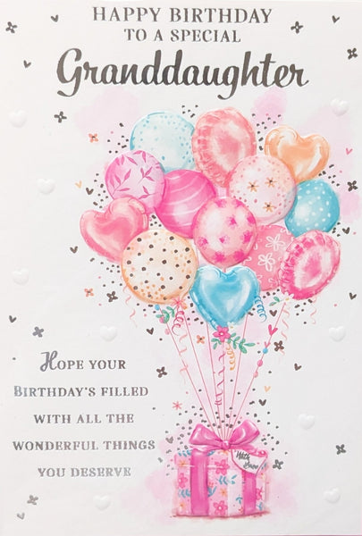 Granddaughter Birthday - Balloons & Gifts Special – Cards Delights